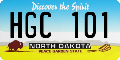 ND license plate HGC101