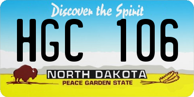 ND license plate HGC106