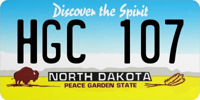ND license plate HGC107