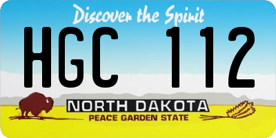 ND license plate HGC112