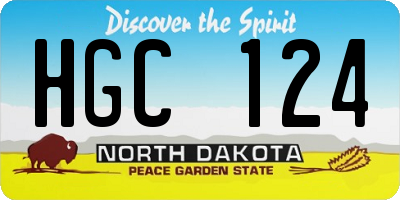 ND license plate HGC124