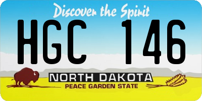 ND license plate HGC146
