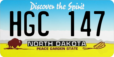 ND license plate HGC147
