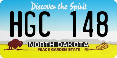 ND license plate HGC148