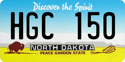 ND license plate HGC150