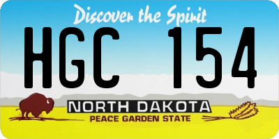 ND license plate HGC154