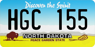 ND license plate HGC155