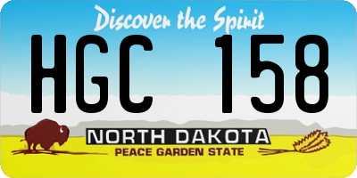 ND license plate HGC158