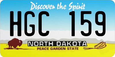 ND license plate HGC159