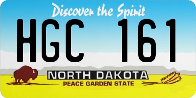 ND license plate HGC161