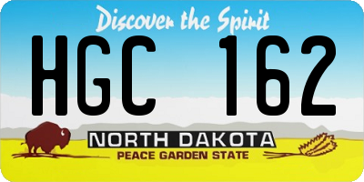 ND license plate HGC162
