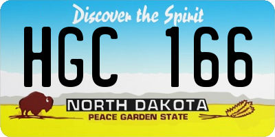 ND license plate HGC166