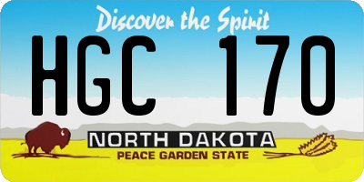 ND license plate HGC170