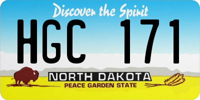 ND license plate HGC171
