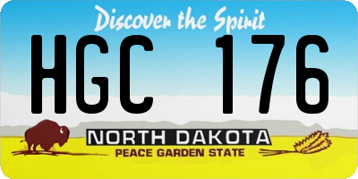 ND license plate HGC176