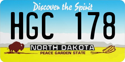 ND license plate HGC178