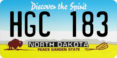 ND license plate HGC183