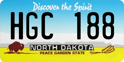 ND license plate HGC188