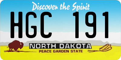 ND license plate HGC191
