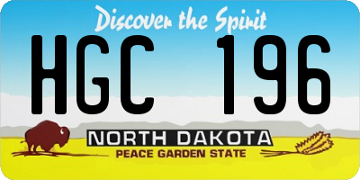 ND license plate HGC196