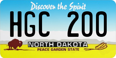 ND license plate HGC200