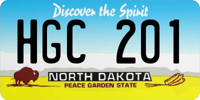 ND license plate HGC201