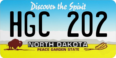 ND license plate HGC202