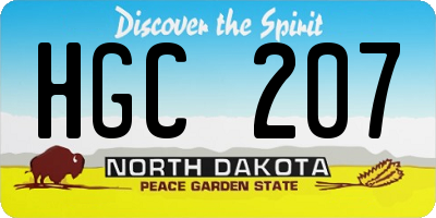ND license plate HGC207