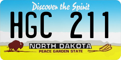 ND license plate HGC211