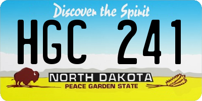 ND license plate HGC241
