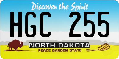 ND license plate HGC255