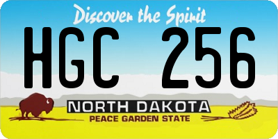 ND license plate HGC256