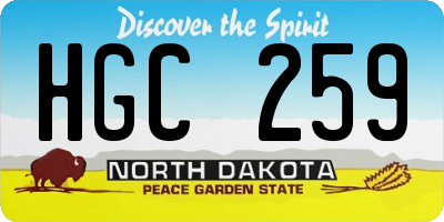ND license plate HGC259