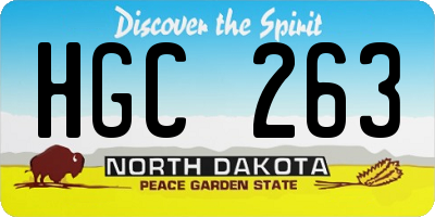 ND license plate HGC263