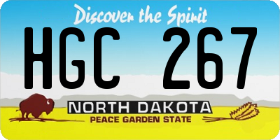 ND license plate HGC267