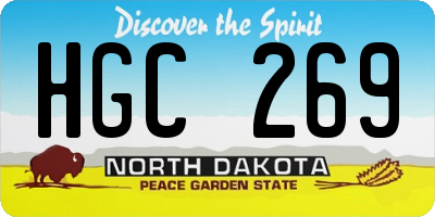 ND license plate HGC269