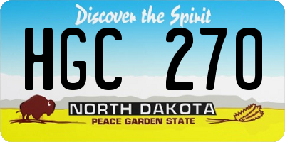 ND license plate HGC270