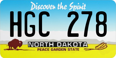 ND license plate HGC278