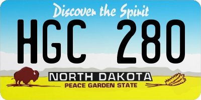 ND license plate HGC280