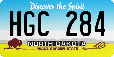 ND license plate HGC284