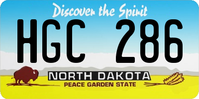 ND license plate HGC286