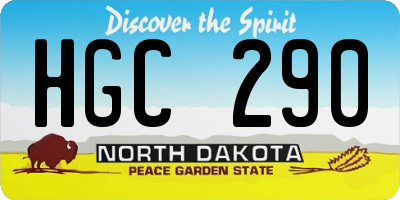 ND license plate HGC290