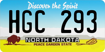 ND license plate HGC293