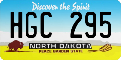 ND license plate HGC295