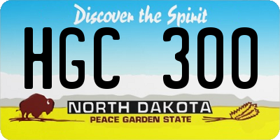 ND license plate HGC300
