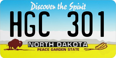 ND license plate HGC301