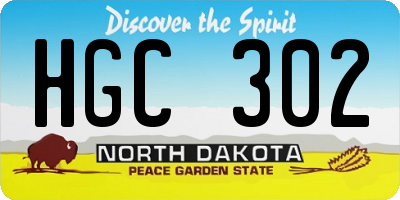 ND license plate HGC302