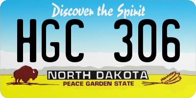 ND license plate HGC306