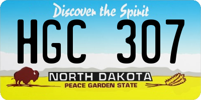 ND license plate HGC307