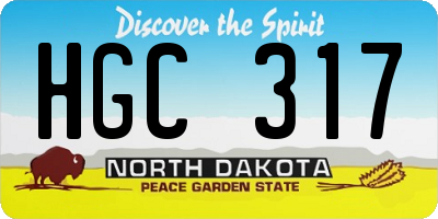 ND license plate HGC317